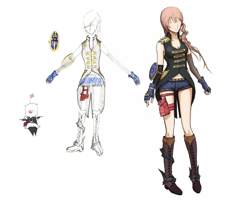 Serah, Exposure & Defense Costume Art from Final Fantasy XIII-2