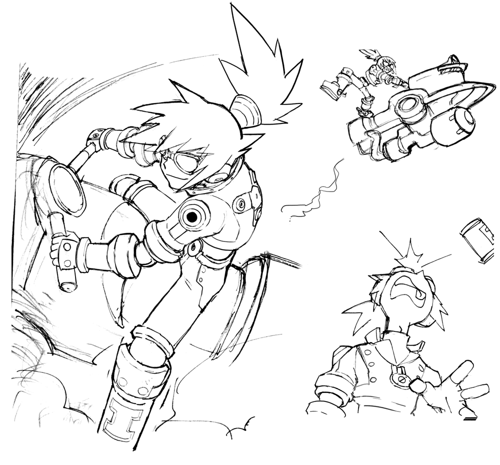 Barrett Sketches from Mega Man Legends 3
