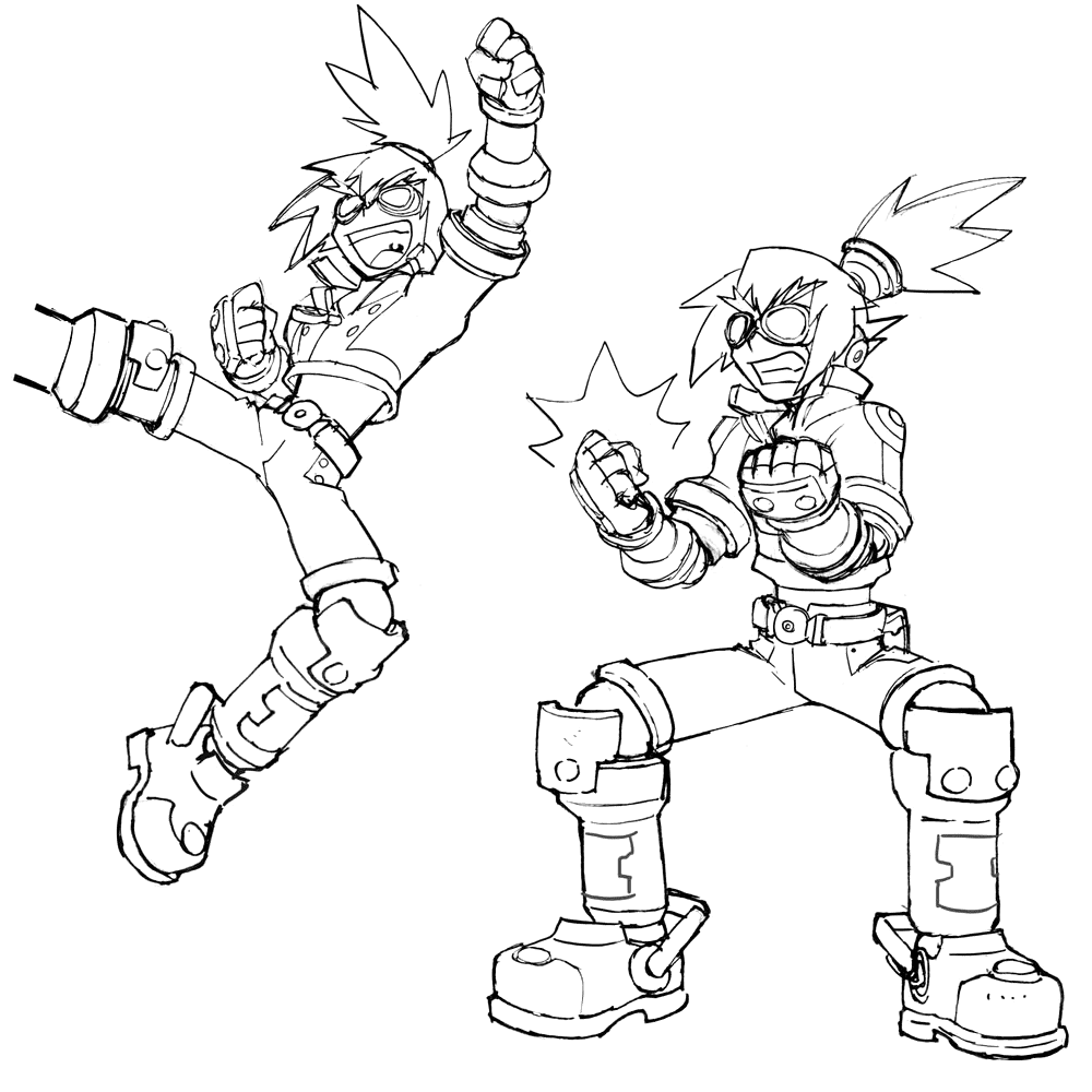 Barrett Sketches from Mega Man Legends 3