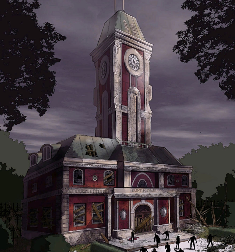 Saint Michael Clock Tower Art from Resident Evil: Operation Raccoon City