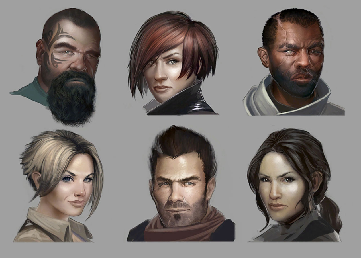 Spec Ops Echo Six Faces Art from Resident Evil: Operation Raccoon City