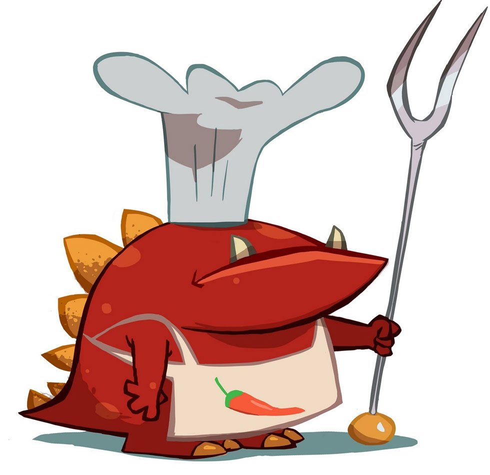 Baby Dragon Chef Art from Rayman Origins