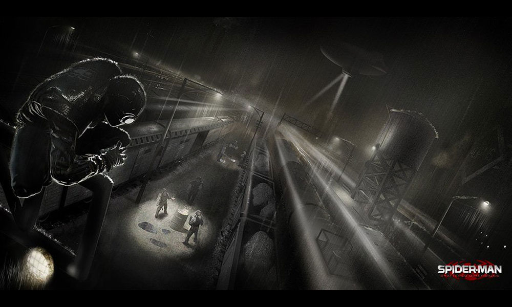 Trainyard Concept Art from Spider-Man: Shattered Dimensions