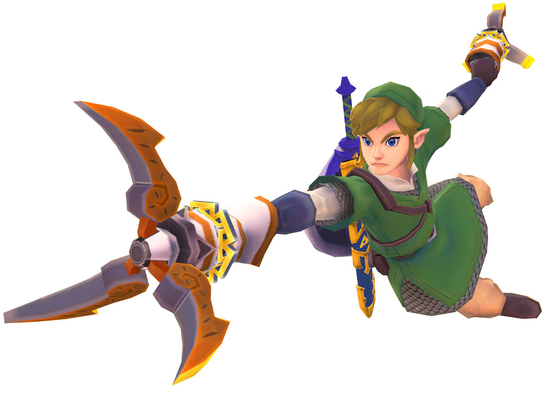 Link & Double Clawshot Art from The Legend of Zelda: Skyward Sword