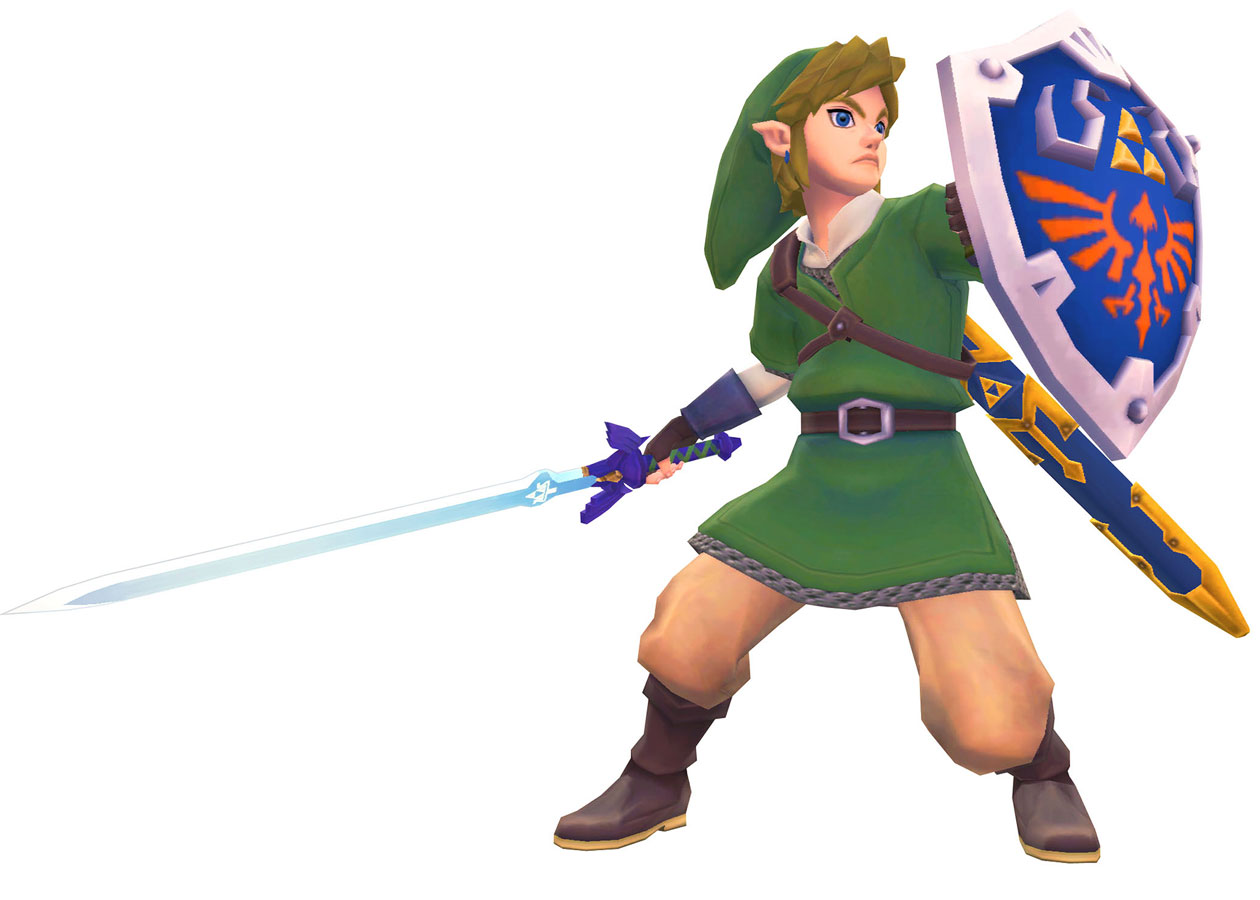 Link Defending Art from The Legend of Zelda: Skyward Sword