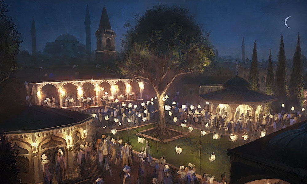 Constantinople Topkapi Palace Night Party Art from Assassin's Creed: Revelations