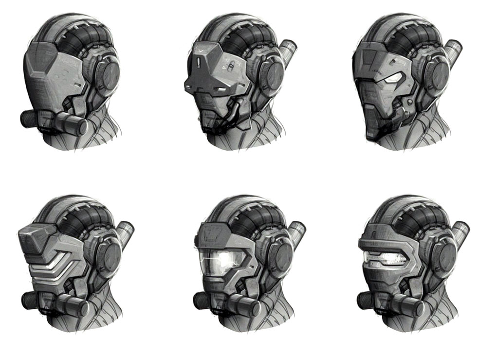 Helmet Concept Art from Deep Black