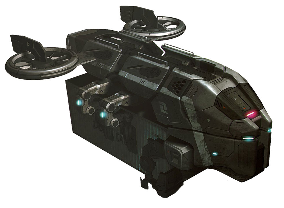 Transport Drone Art from Deep Black