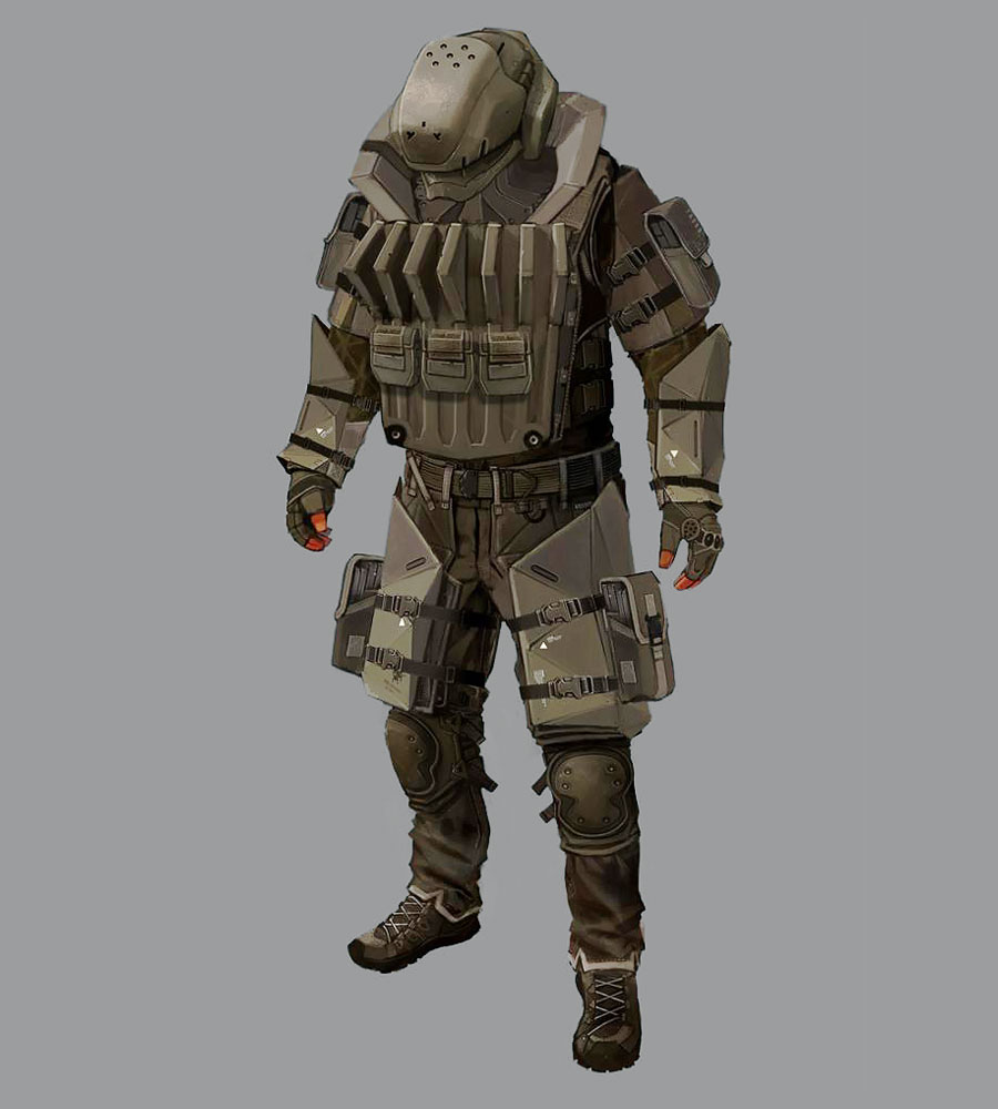 Belltower Heavy Soldier Art from Deus Ex: Human Revolution
