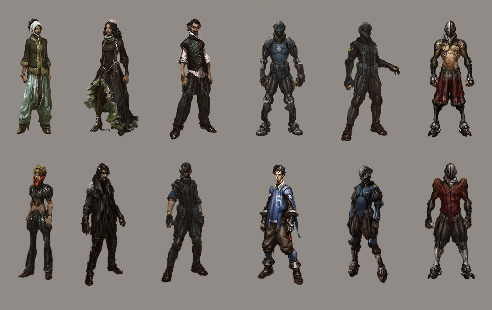Character Designs Art from Deus Ex: Human Revolution