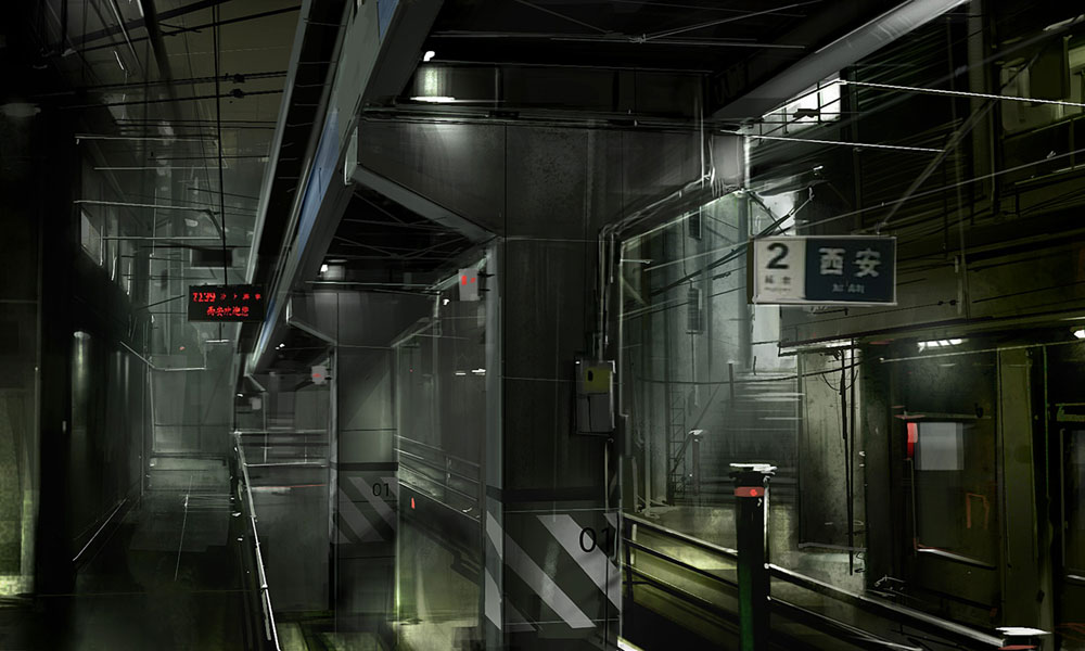 China Train Overpass Art from Deus Ex: Human Revolution