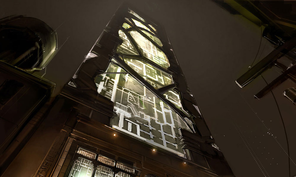 Detroit Chiron Building Art from Deus Ex: Human Revolution
