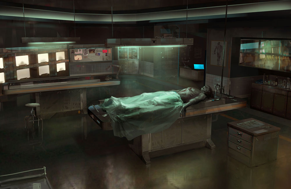 Detroit Morgue Art from Deus Ex: Human Revolution