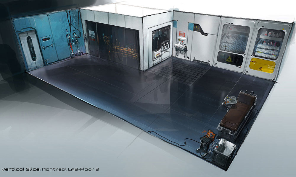 Montreal Lab Floor B Art from Deus Ex: Human Revolution