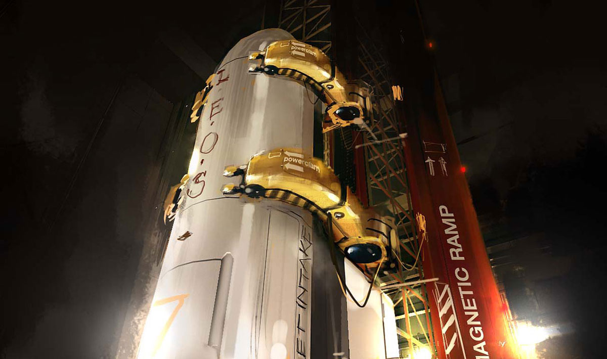 Omega Ranch Rocket Art from Deus Ex: Human Revolution