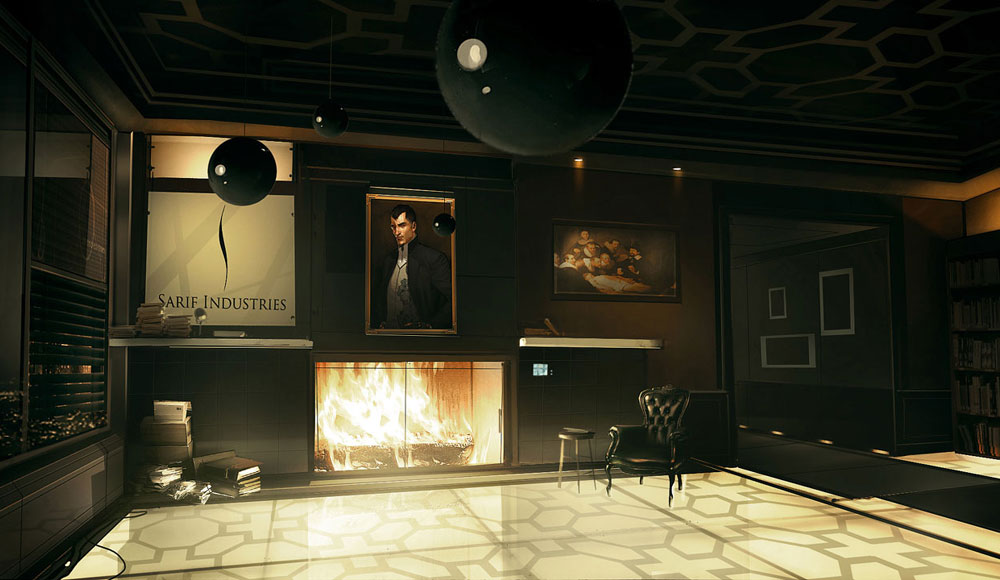 Sarif's Office Fireplace Art from Deus Ex: Human Revolution