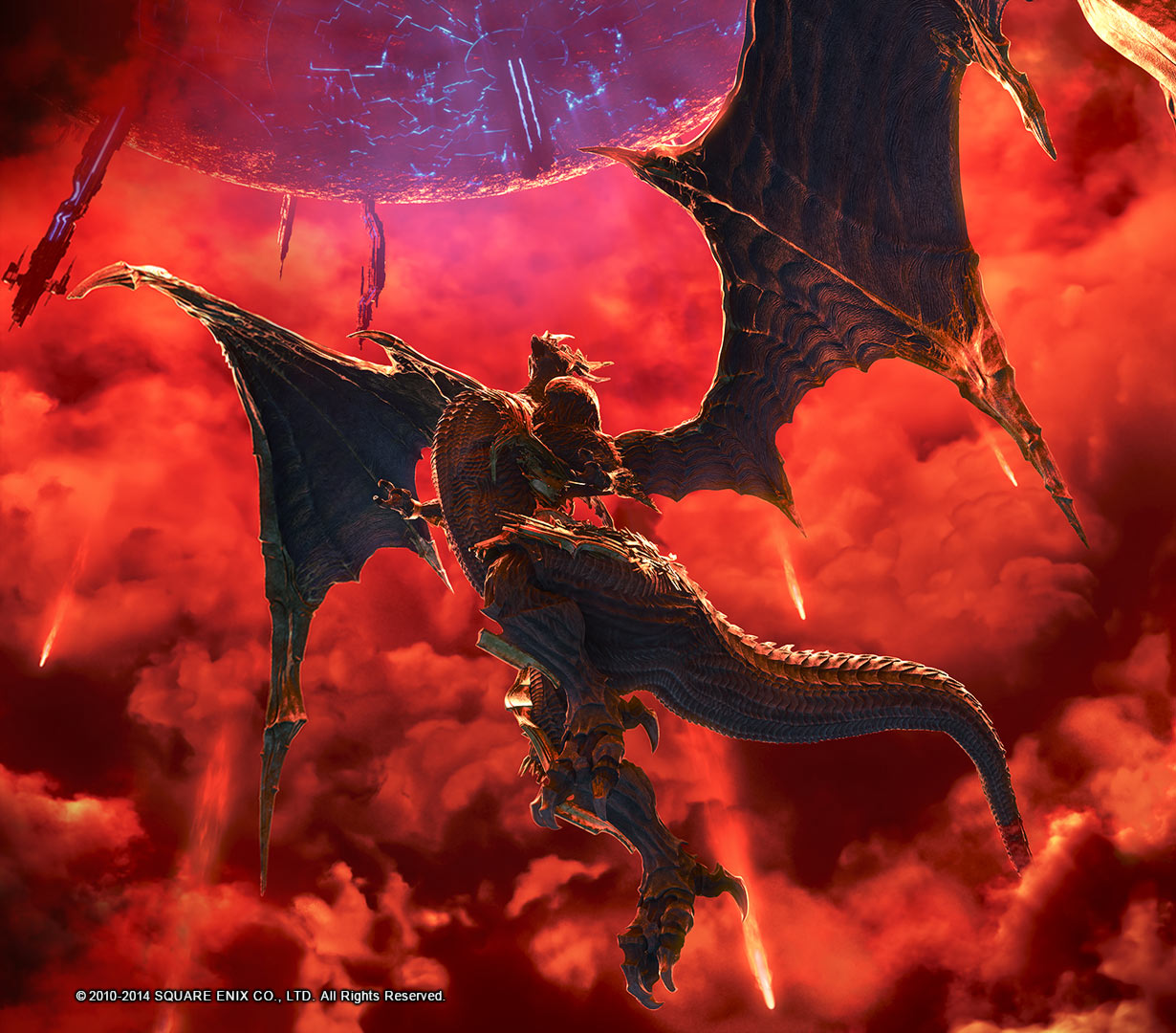 Bahamut & Meteor Art from Final Fantasy XIV: A Realm Reborn