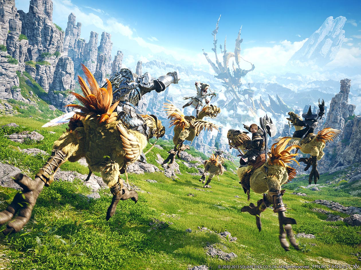 Chocobo Exploration CG Art from Final Fantasy XIV: A Realm Reborn
