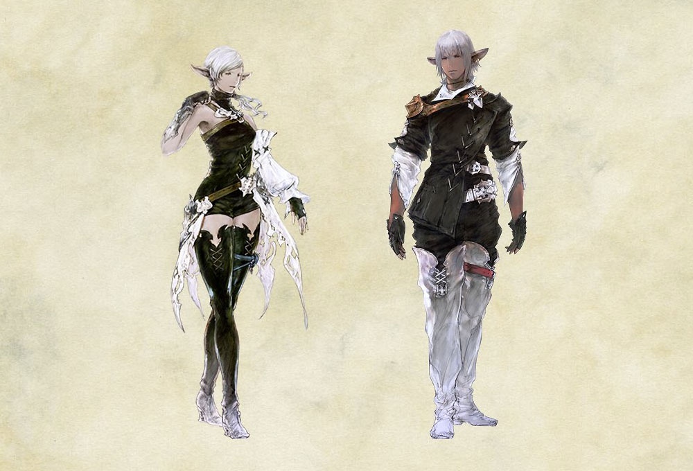 Elezen Female & Male Art from Final Fantasy XIV: A Realm Reborn