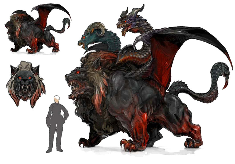 Kimaira Concept Art from Final Fantasy XIV: A Realm Reborn