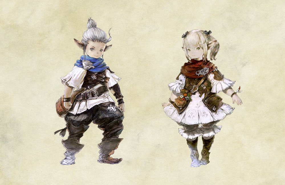 Lalafell Male & Female Art from Final Fantasy XIV: A Realm Reborn