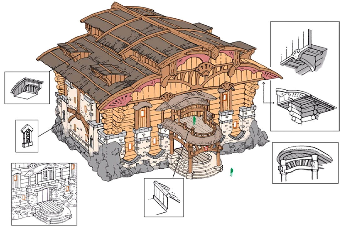 Lavender Beds Log Housing Art from Final Fantasy XIV: A Realm Reborn
