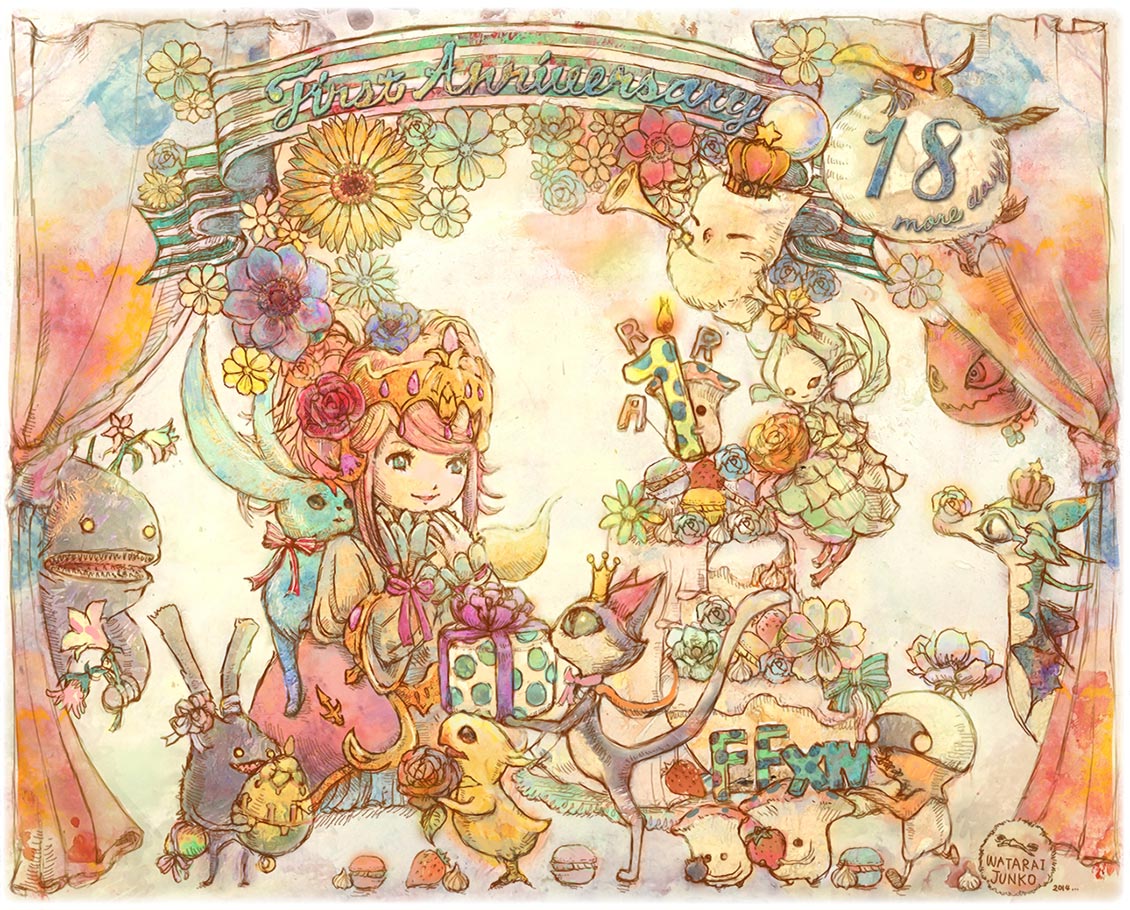 Nanamo Ul Namo & Minions Anniversary Art from Final Fantasy XIV: A Realm Reborn