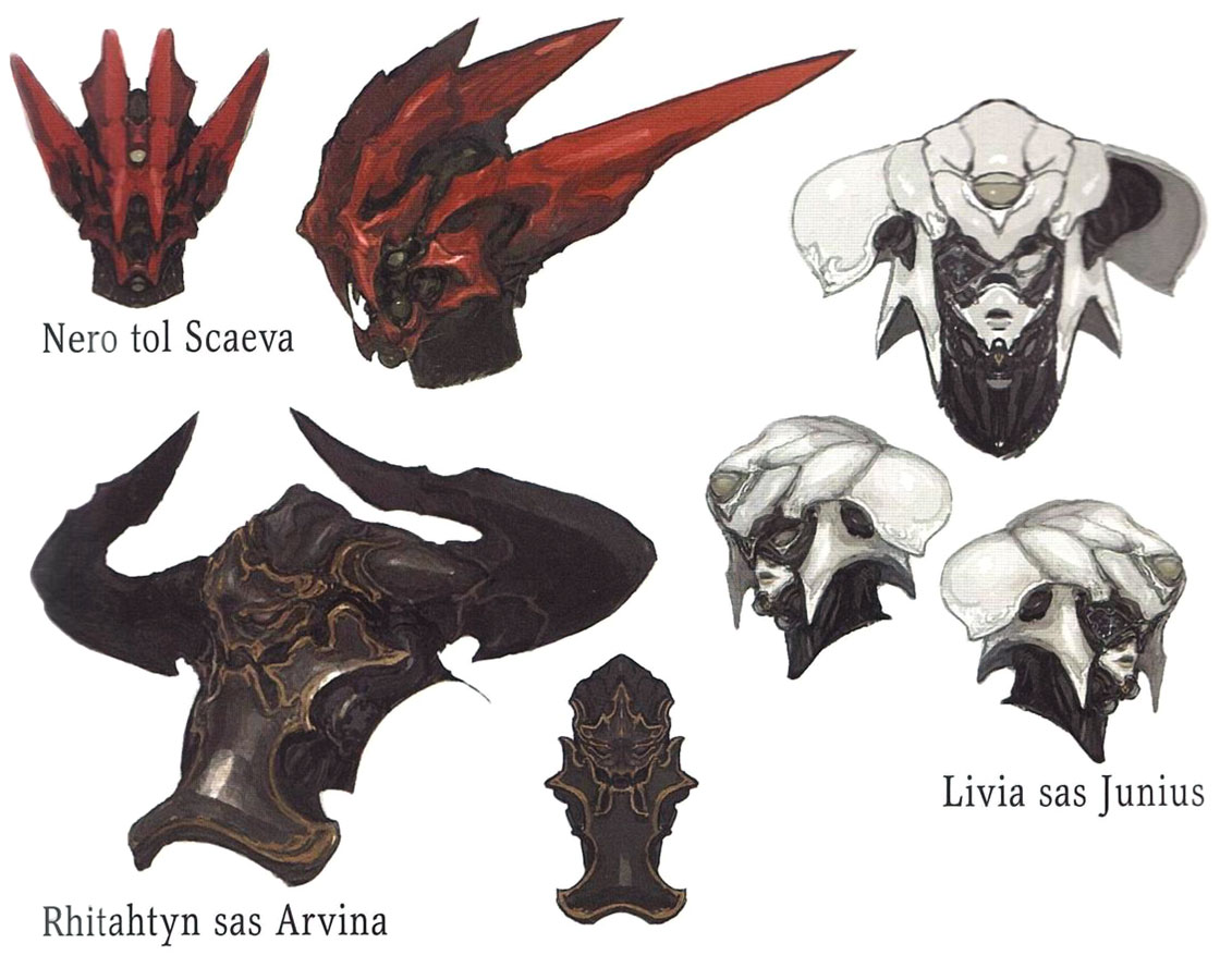 Tribunus Masks Art from Final Fantasy XIV: A Realm Reborn