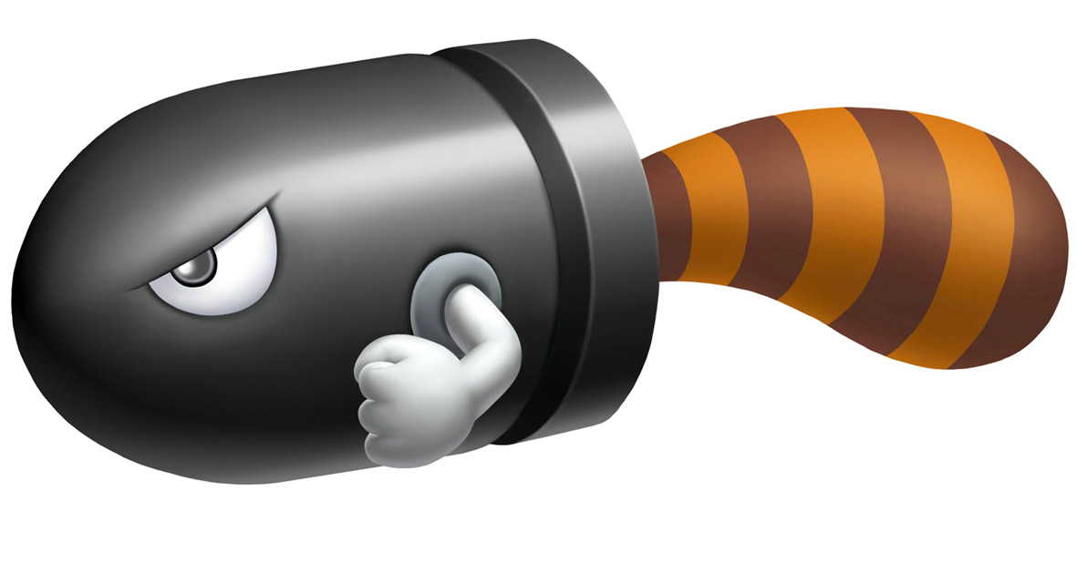 Tanooki Bullet Bill Art from Super Mario 3D Land