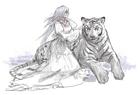 Calista and Tiger Sketch