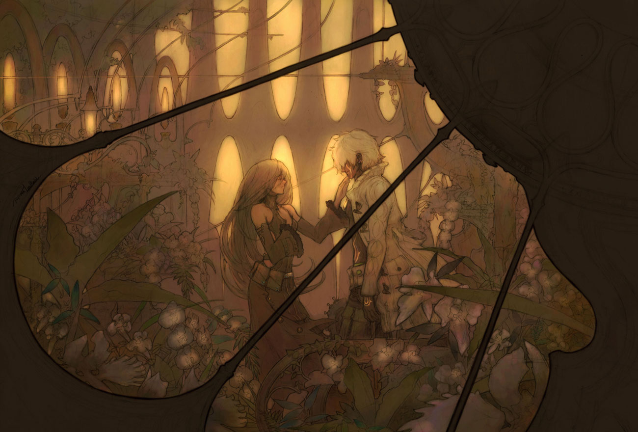Calista and Zael Early Concept Artwork from The Last Story