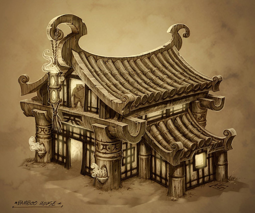 Bamboo House Art from World of Warcraft: Mists of Pandaria