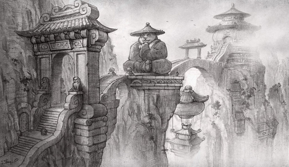 Mountain Bridge Art from World of Warcraft: Mists of Pandaria