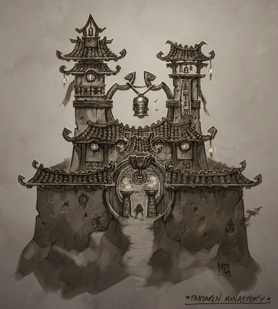 Pandaren Monastery Art from World of Warcraft: Mists of Pandaria