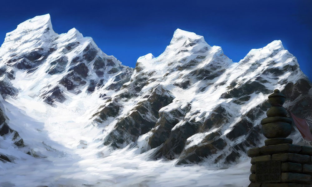 Snowy Mountain Landscape Art from World of Warcraft: Mists of Pandaria