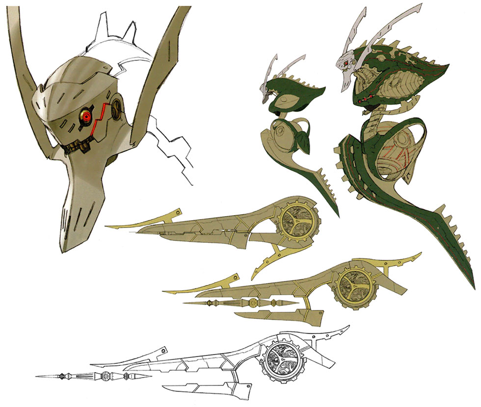 Green Face Concept Art from Xenoblade Chronicles