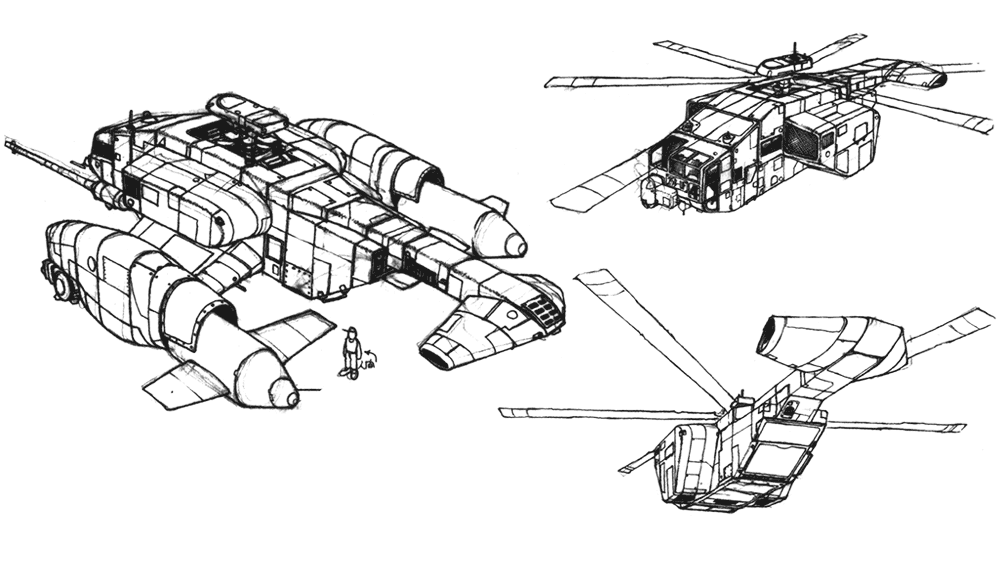 Helicopter Sketch from Front Mission 3