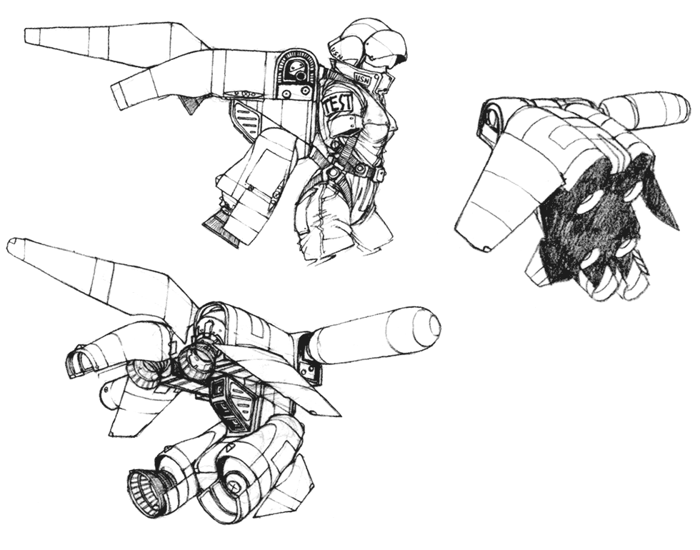 Jet Pack Sketch from Front Mission 3