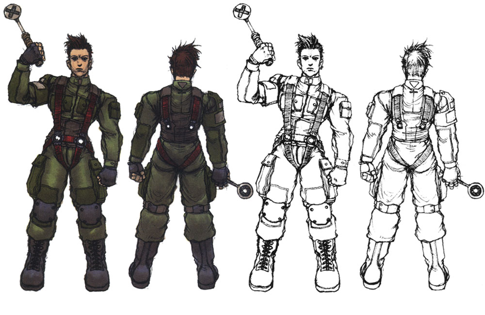 Pilot Suit Concept Art from Front Mission 3