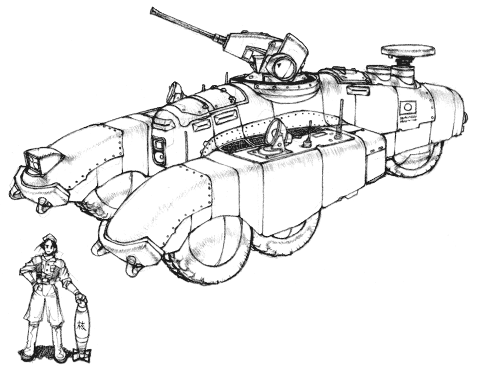 Tank Sketch from Front Mission 3