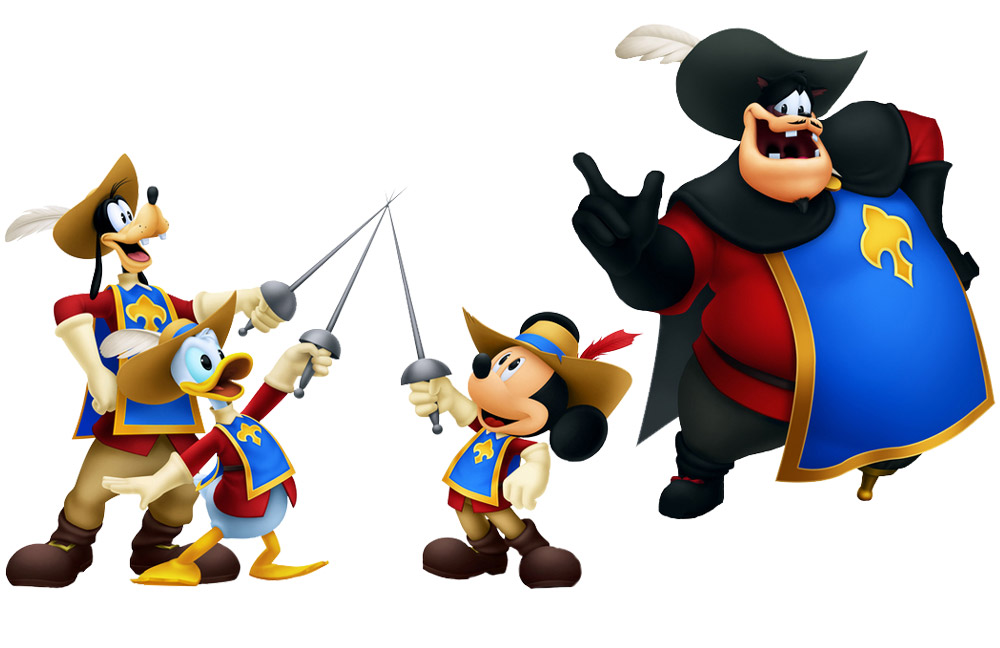 Musketeers & Captain Pete Art from Kingdom Hearts 3D: Dream Drop Distance