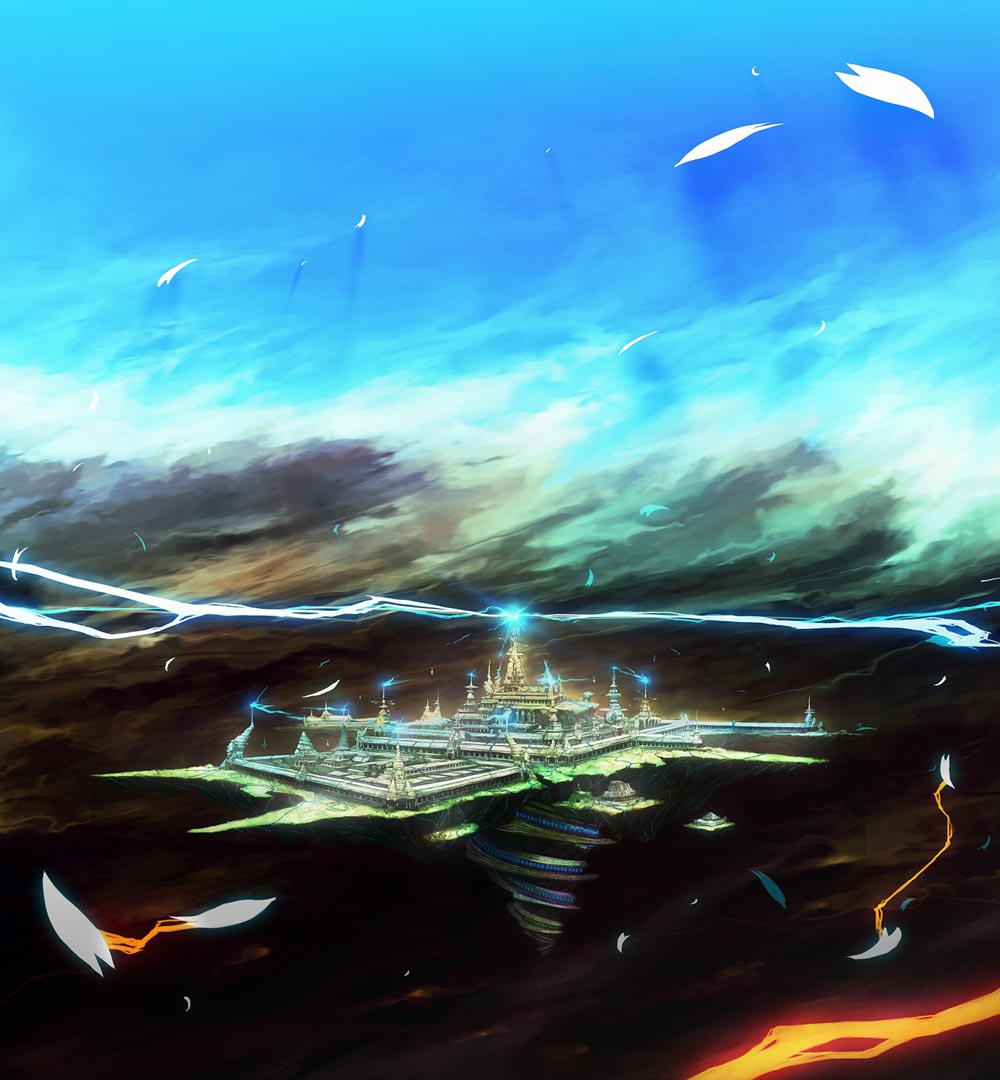 Thunder Cloud Temple Art from Kid Icarus: Uprising
