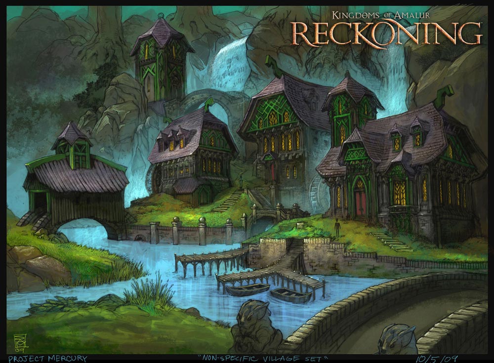 Alfar Village Art from Kingdoms of Amalur: Reckoning