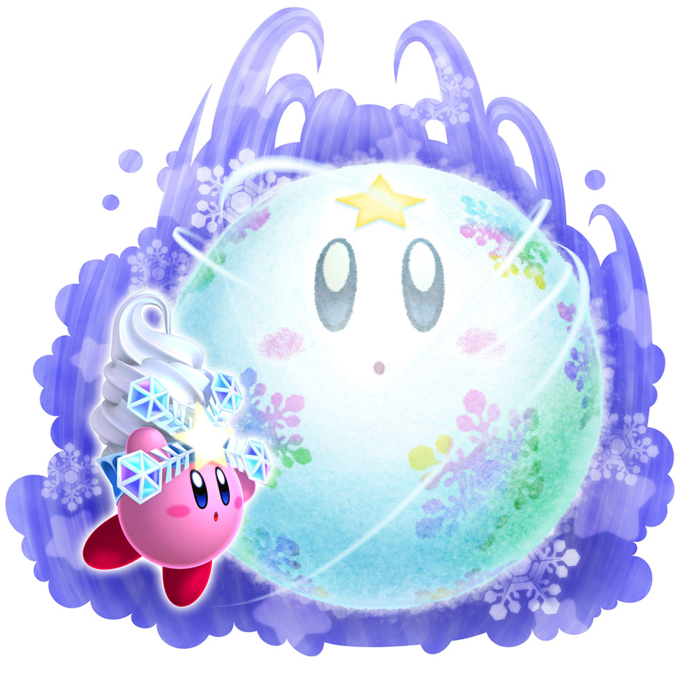 Snow Bowl Kirby Art from Kirby's Return to Dream Land