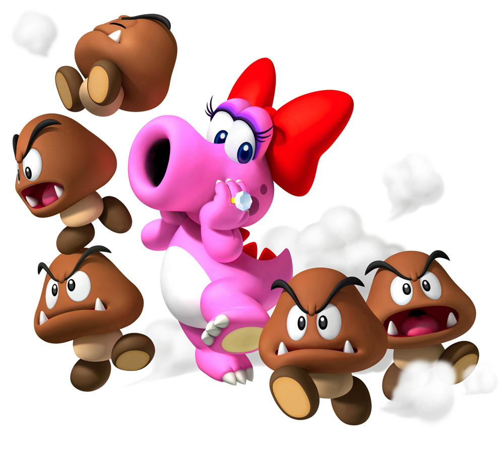Birdo & Goombas Art from Mario Party 9