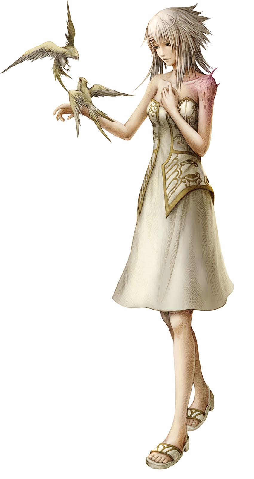 Elena & Birds Art from Pandora's Tower