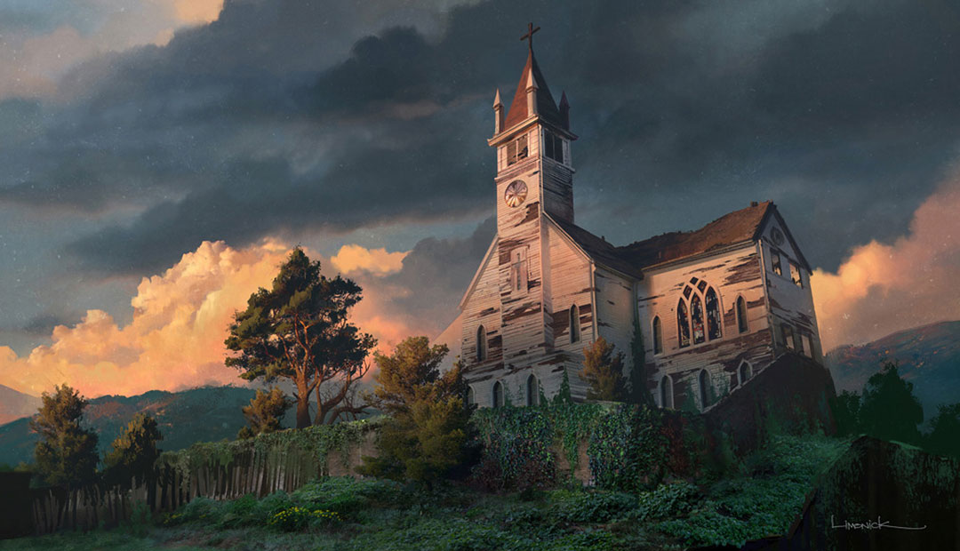 Church in Bill's Town Art from The Last of Us