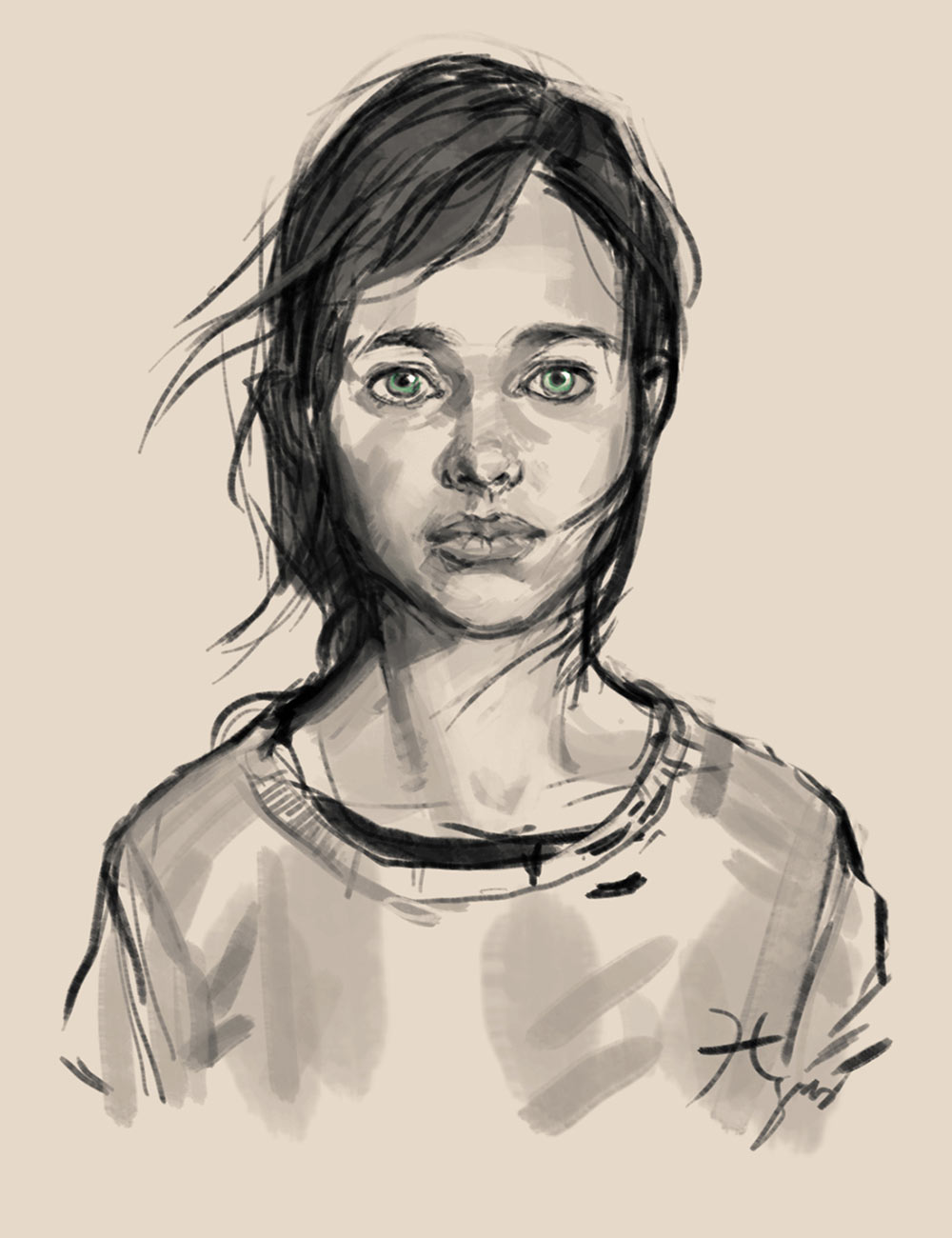 Ellie Portrait Art from The Last of Us