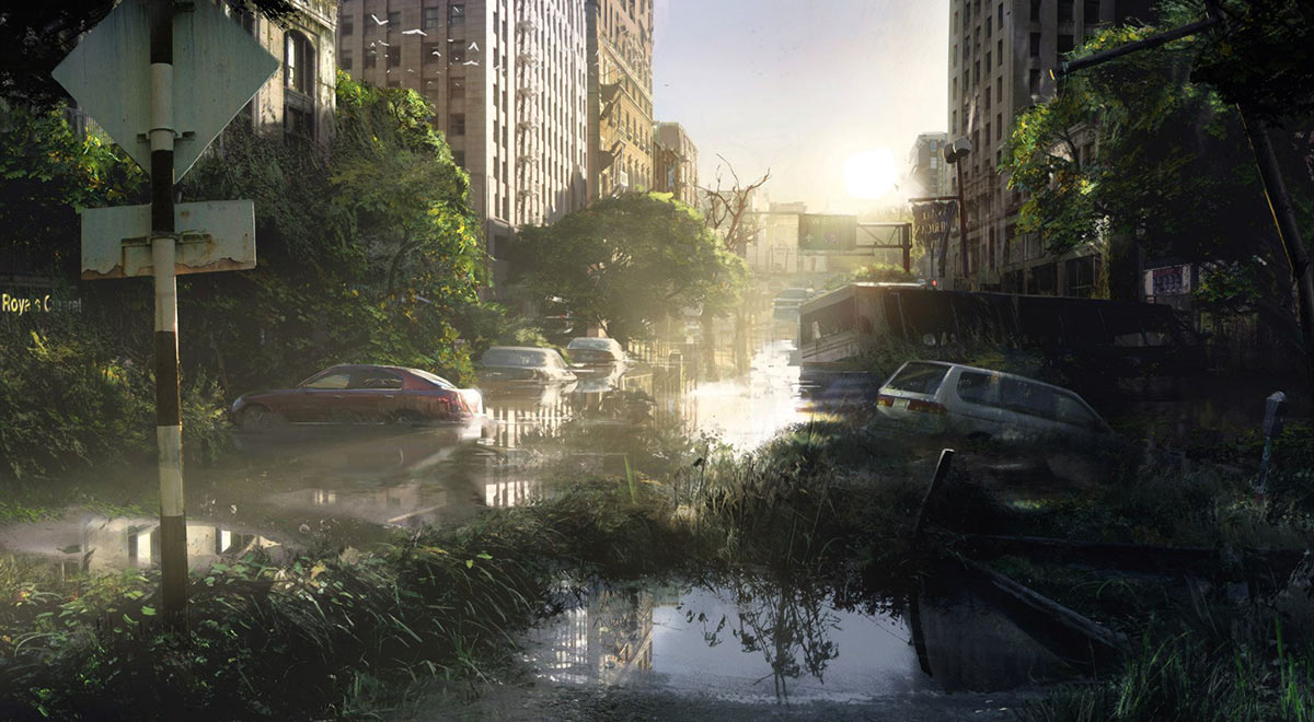 Flooded Street Art from The Last of Us