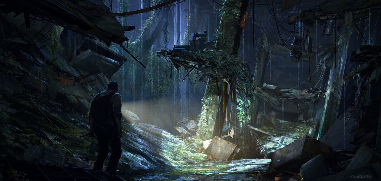 Outskirts Lobby Overgrown Art from The Last of Us